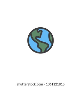 Planet earth globe icon