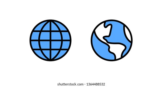 Planet earth globe icon