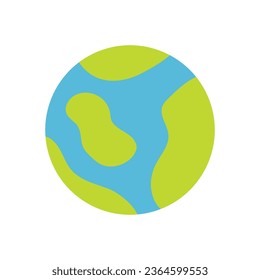 Planet earth globe icon design template elements, flat design style vector illustration