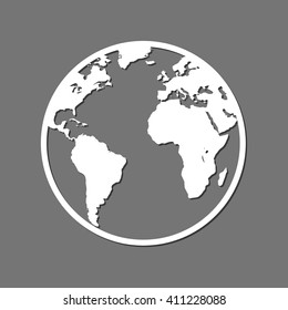 Planet Earth, Globe Icon Symbol. Vector, EPS10