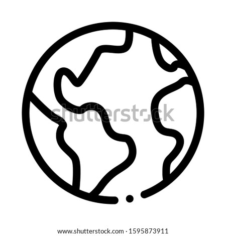 Planet Earth Globe Icon Vector. Outline Planet Earth Globe Sign. Isolated Contour Symbol Illustration