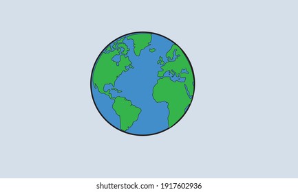 Planet Earth Globe Illustration In Green