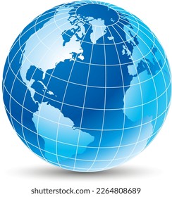 Planet earth globe rotatin. Vector