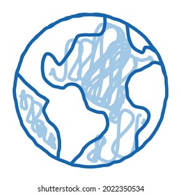 Planet Earth Globe sketch icon vector. Hand drawn blue doodle line art Planet Earth Globe sign. isolated symbol illustration
