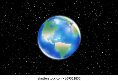 planet earth globe with space star background