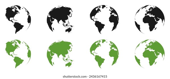 Planet Earth Globe Vector Icon. World Map