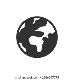 Planet earth glyph icon for web template and app. Vector illustration. design on white background. EPS 10