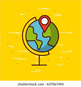 planet earth with gps pin image 