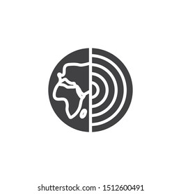 Planet earth grid vector icon. filled flat sign for mobile concept and web design. Globe grid glyph icon. Symbol, logo illustration. Vector graphics