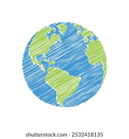 Planeta terra mão desenho vetor design
