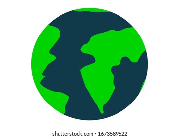 Planet Earth hand drawn design. Earth icon on the white background. Space, ecology, travel, world issues concept.