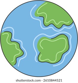 Planet Earth in hand drawn, doodle style. Earth day. Save the planet