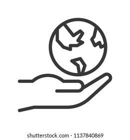 planet earth in hand, save the world concept for earth day