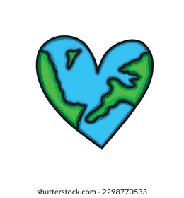 Símbolo de forma de corazón planetario, ilustración vectorial eps10