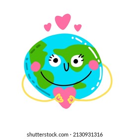 Planet earth with a heart. World. Love Earth day