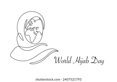 Planet Earth in hijab. dissemination of the traditions of a world-famous religion. Traditional Muslim headdress. Images produced without the use of any form of AI software at any stage. 