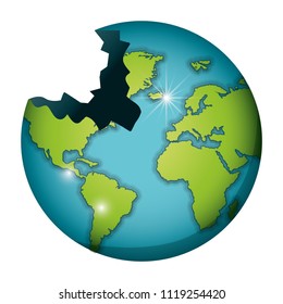 planet earth with hole