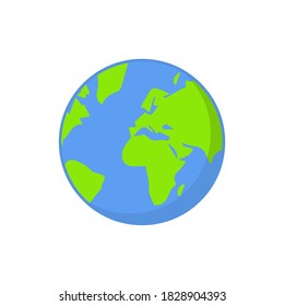 Planet Earth icon colorful Vector. Flat design vector illustration for web. World simple symbol.