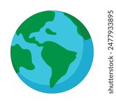 Planet Earth icon Earth day flat symbol.