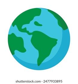 Planet Earth icon Earth day flat symbol.