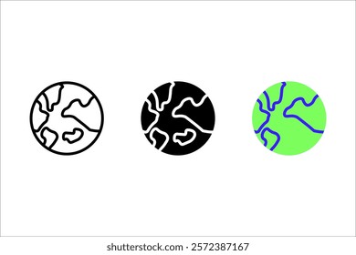 Planet Earth icon Earth day flat symbol.