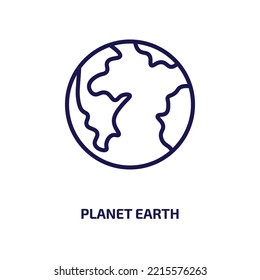 planet earth icon from delivery and logistic collection. Thin linear planet earth, global, ecology outline icon isolated on white background. Line vector planet earth sign, symbol for web and mobile