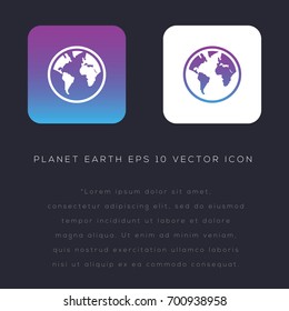 Planet Earth icon design on modern flat background