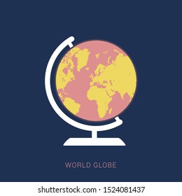 Planet Earth icon. Flat planet Earth icon. Flat design vector illustration. Minimal flat icon