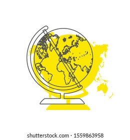 Planet Earth icon. Flat planet Earth icon. Flat design vector illustration