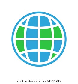 Planet Earth icon. Flat design