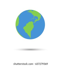 planet Earth icon. Flat planet Earth icon. Flat design vector illustration for web banner, web and mobile, infographics.