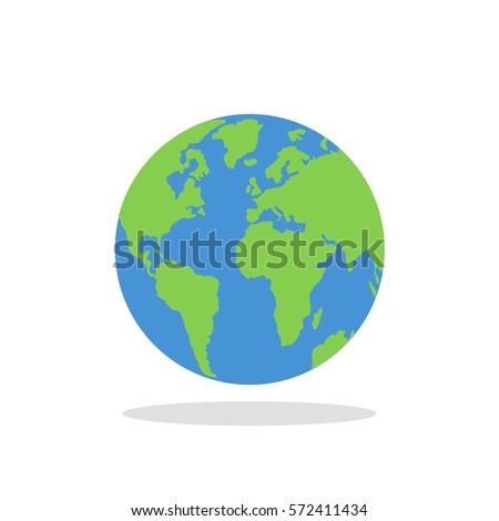 planet Earth icon. Flat planet Earth icon. Flat design vector illustration for web banner, web and mobile, infographics.