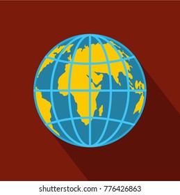 Planet earth icon. Flat illustration of planet earth vector icon for web