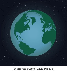 Planet Earth icon. Flat planet Earth icon. Infographics Earth. Simplified earth globe 