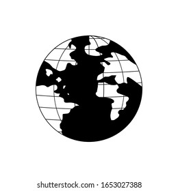 planet Earth icon. Flat planet Earth icon. on a white background. eps 10