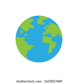 Planet Earth Icon. Flat Planet Earth Icon. On A White Background. Eps 10