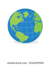 Planet Earth icon in flat style isolated on white background. Design element for web, mobile and infographics. Vector illustration.