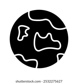 Icono del planeta Tierra. Icono de Flat Planet Earth. para su diseño de Sitio web, logotipo, App, diseño de Vector UI. Icono de usuario, silueta aislada sobre fondo blanco.