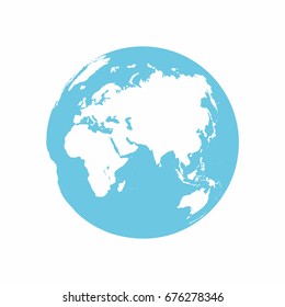 Planet Earth icon. Earth globe isolated on white background. Vector