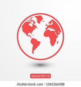 Planet earth icon. Globe icon. World icon