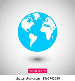 Planet earth icon. Globe icon. World icon