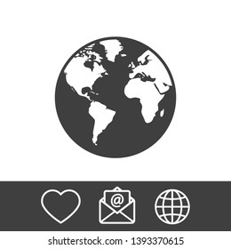 Planet earth icon. Globe icon. World icon