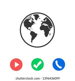 Planet earth icon. Globe icon. World icon