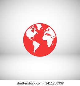Planet earth icon. Globe icon. World icon