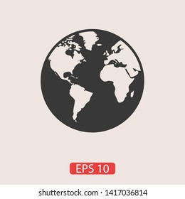 Planet earth icon. Globe icon. World icon