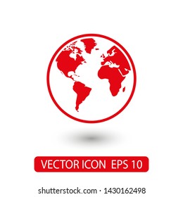 Planet earth icon. Globe icon. World icon