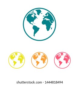 Planet earth icon. Globe icon. World icon