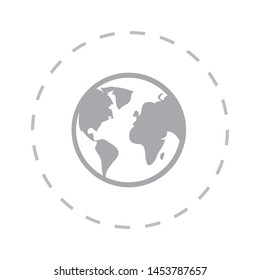 The planet earth icon. Globe icon. The world icon. A symbol of a globe.