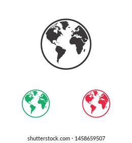 Planet earth icon. Globe icon. World icon