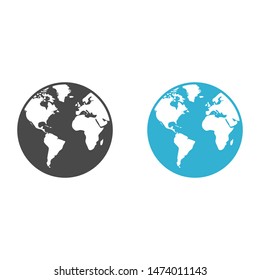 Planet earth icon. Globe icon. World icon